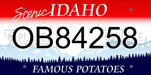 OB84258 Idaho License Plate