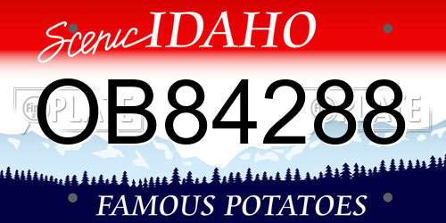 OB84288 Idaho License Plate