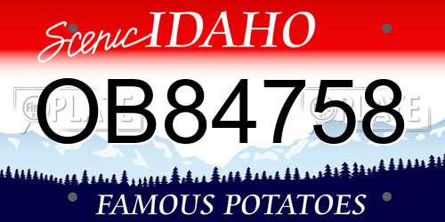 OB84758 Idaho License Plate