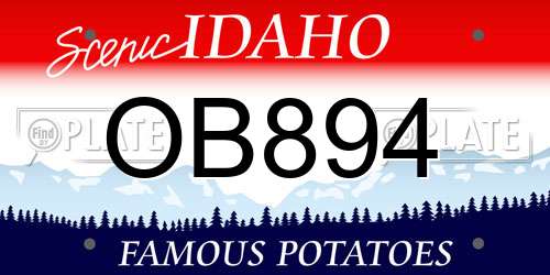 OB894 Idaho License Plate