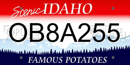 OB8A255 Idaho License Plate