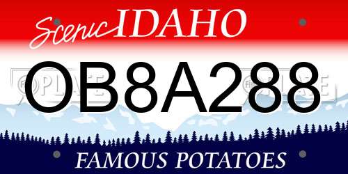 OB8A288 Idaho License Plate
