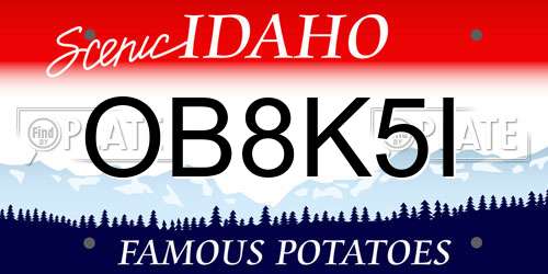 OB8K5I Idaho License Plate