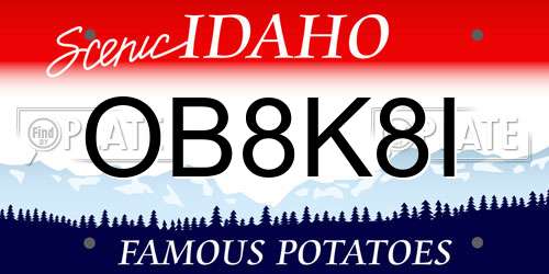 OB8K8I Idaho License Plate