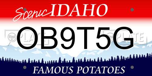 OB9T5G Idaho License Plate
