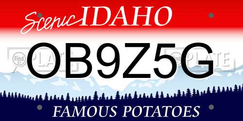 OB9Z5G Idaho License Plate