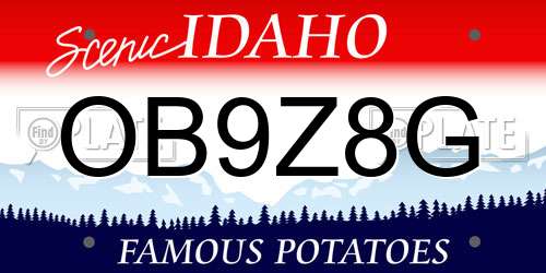 OB9Z8G Idaho License Plate