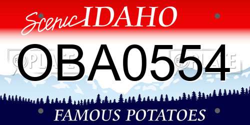 OBA0554 Idaho License Plate