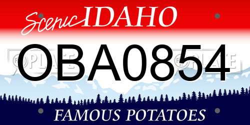 OBA0854 Idaho License Plate