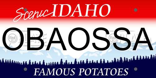 OBAOSSA Idaho License Plate