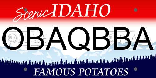 OBAQBBA Idaho License Plate