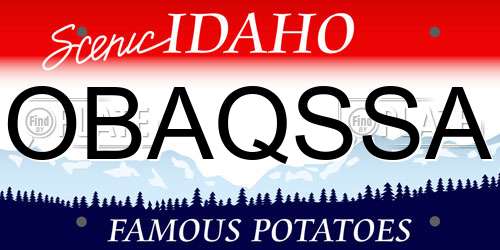 OBAQSSA Idaho License Plate