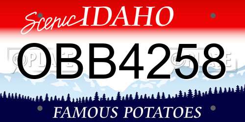 OBB4258 Idaho License Plate