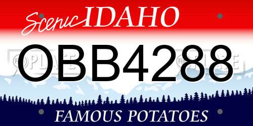 OBB4288 Idaho License Plate