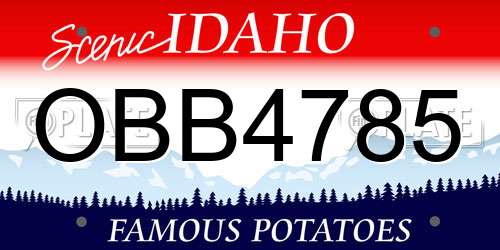 OBB4785 Idaho License Plate