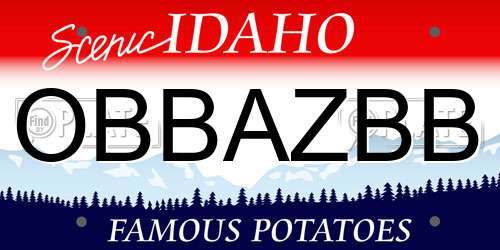 OBBAZBB Idaho License Plate