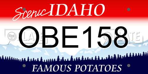 OBE158 Idaho License Plate