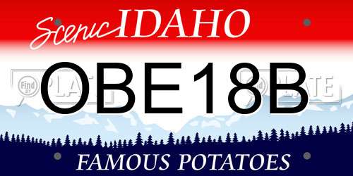 OBE18B Idaho License Plate