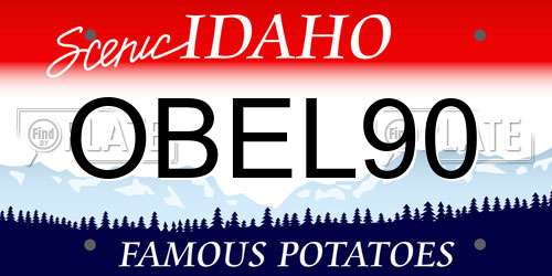OBEL90 Idaho License Plate