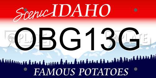 OBG13G Idaho License Plate