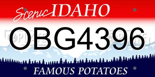 OBG4396 Idaho License Plate