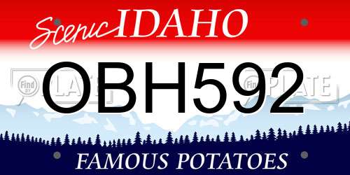 OBH592 Idaho License Plate