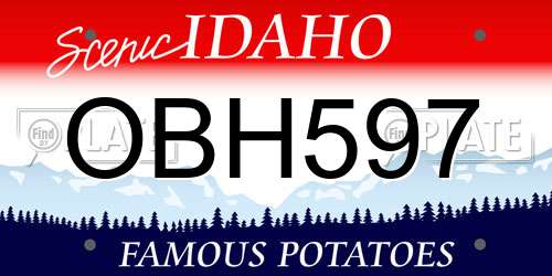 OBH597 Idaho License Plate