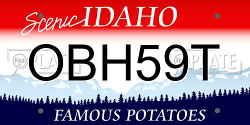 OBH59T Idaho License Plate
