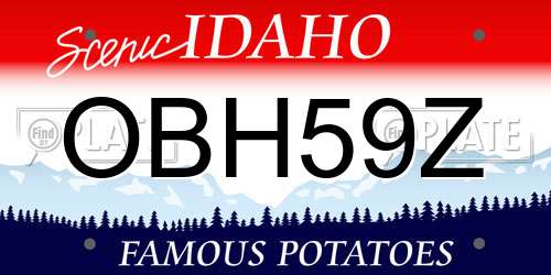 OBH59Z Idaho License Plate