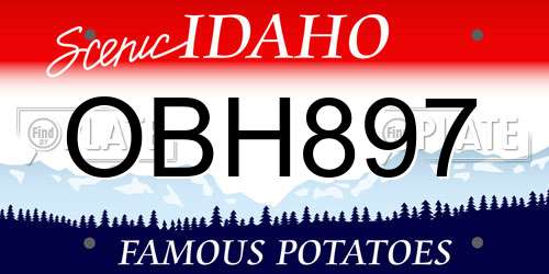 OBH897 Idaho License Plate
