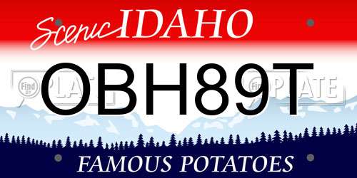 OBH89T Idaho License Plate