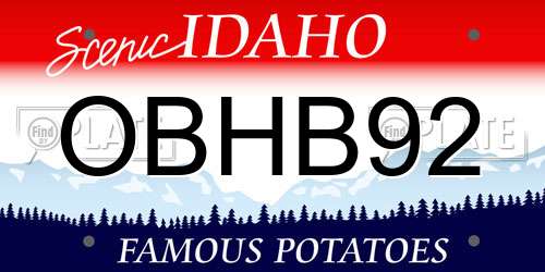 OBHB92 Idaho License Plate