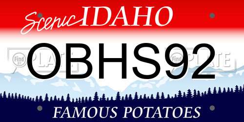 OBHS92 Idaho License Plate