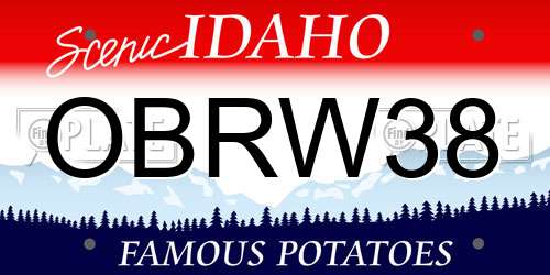 OBRW38 Idaho License Plate