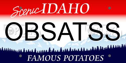 OBSATSS Idaho License Plate