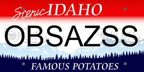 OBSAZSS Idaho License Plate