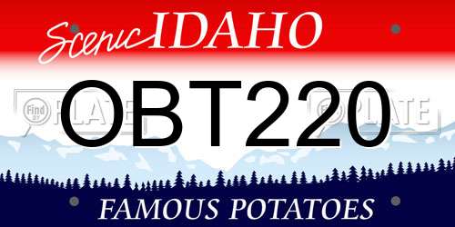 OBT220 Idaho License Plate