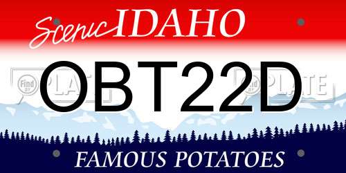 OBT22D Idaho License Plate