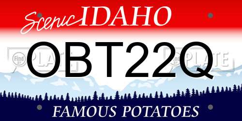 OBT22Q Idaho License Plate
