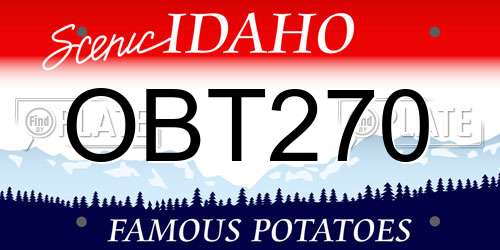 OBT270 Idaho License Plate