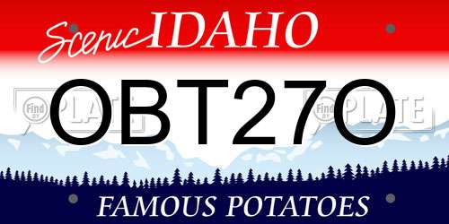 OBT27O Idaho License Plate