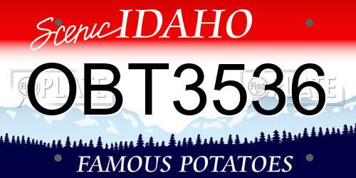 OBT3536 Idaho License Plate