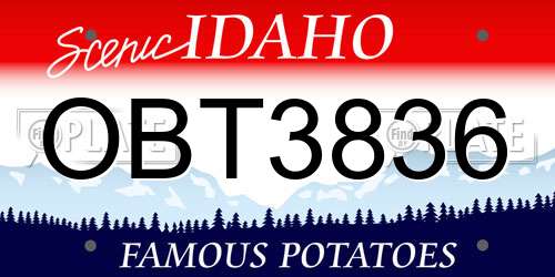 OBT3836 Idaho License Plate