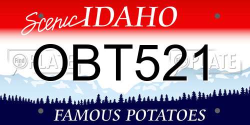 OBT521 Idaho License Plate