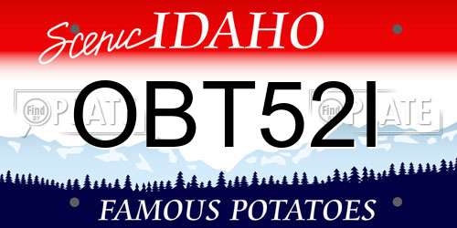 OBT52I Idaho License Plate