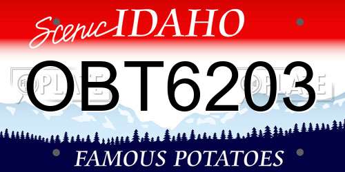 OBT6203 Idaho License Plate