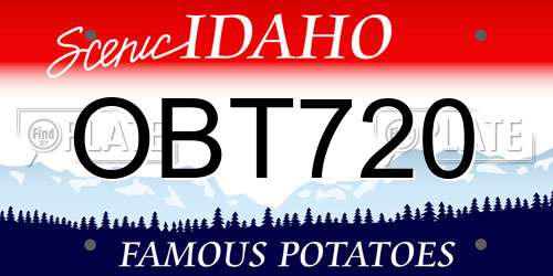OBT720 Idaho License Plate