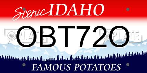 OBT72O Idaho License Plate