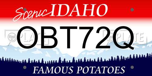 OBT72Q Idaho License Plate