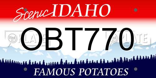 OBT770 Idaho License Plate